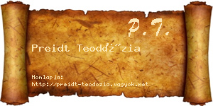 Preidt Teodózia névjegykártya